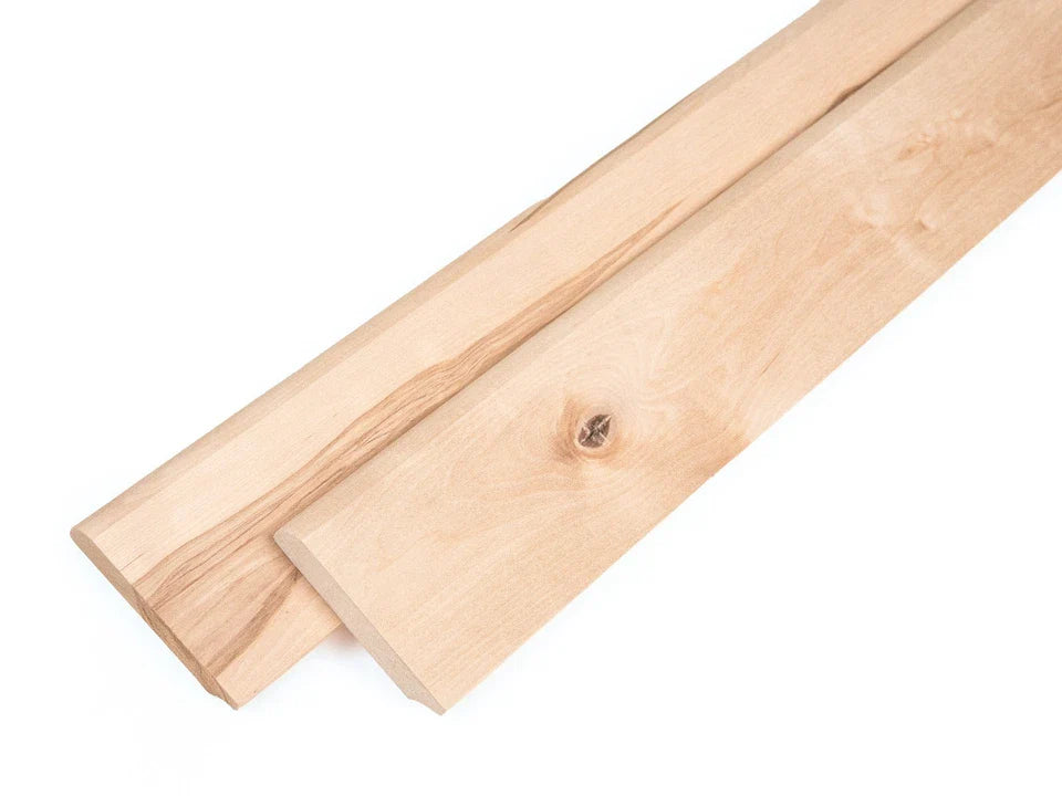 Listwa przypodłogowa lite drewno brzozowe, rustykalna 24x100 mm, surowa, długość 2000 mm, z promieniem 5 mm, bez wypełnienia