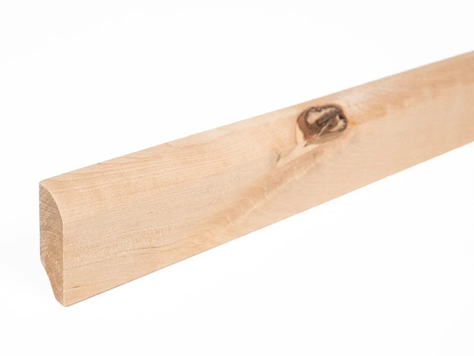 Listwa przypodłogowa lite drewno brzozowe, rustykalna 24x60 mm, surowa, długość 2000 mm, z promieniem 5 mm, bez wypełnienia