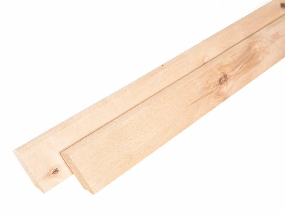 Listwa przypodłogowa lite drewno brzozowe, rustykalna 24x80 mm, olej woskowy twardy naturalny biały, długość 2000 mm, z promieniem 5 mm, bez wypełnienia