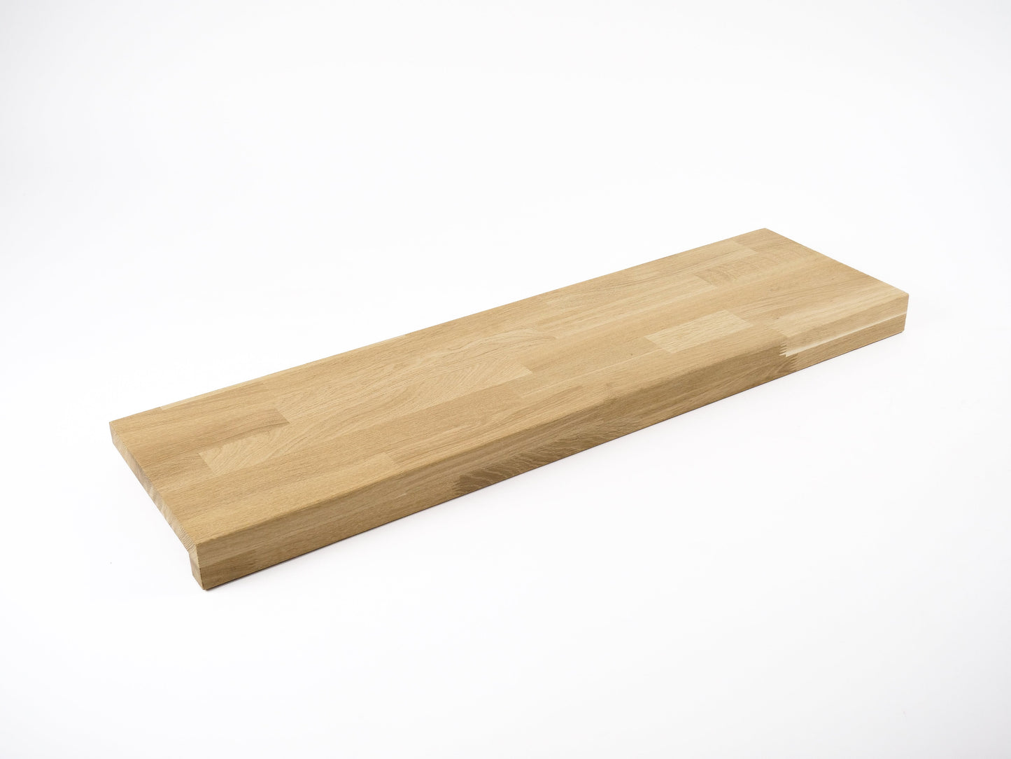 Stair tread Windowsill with overhang Oak A/B, finger jointed lamellas, 20 mm, niewykończony