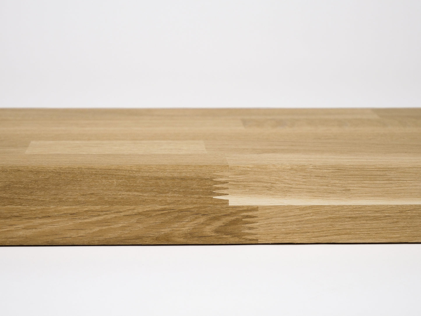 Stair tread Windowsill with overhang Oak A/B, finger jointed lamellas, 20 mm, niewykończony