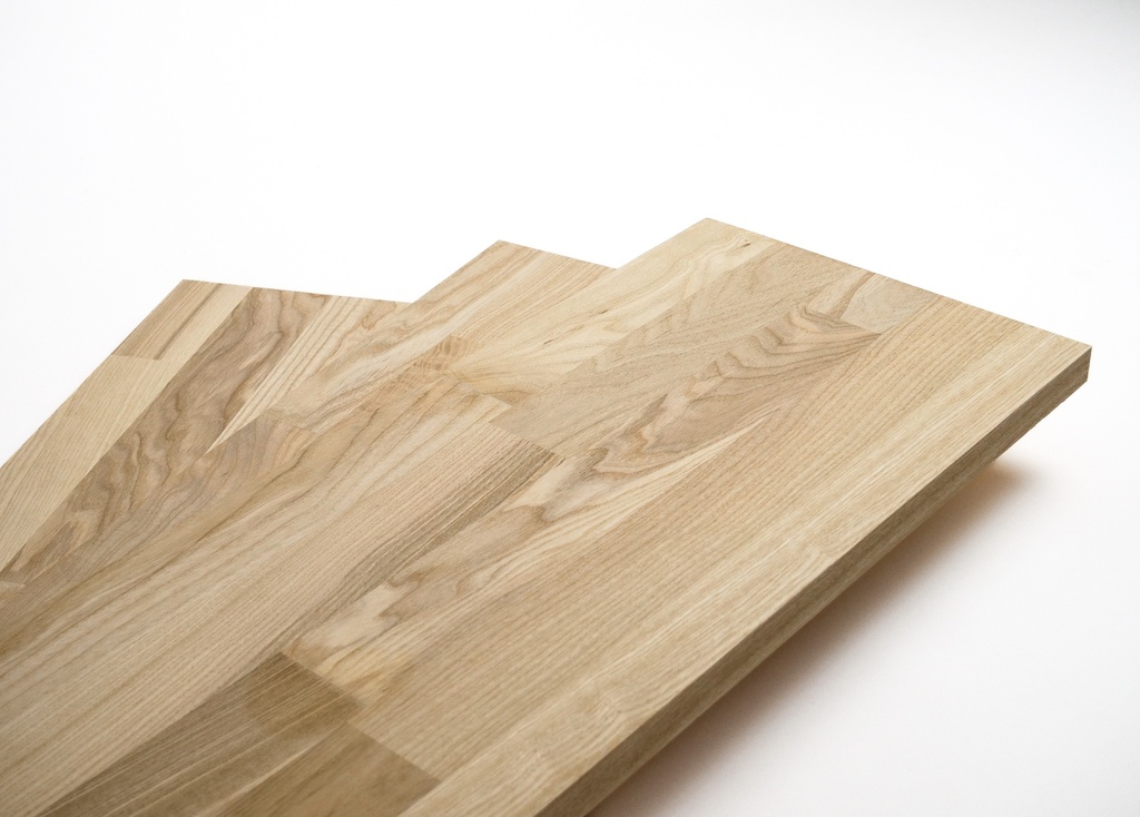 Solid edge glued panel DIY Ash Brownheart A/B, finger jointed lamellas with fixed width, 19 mm