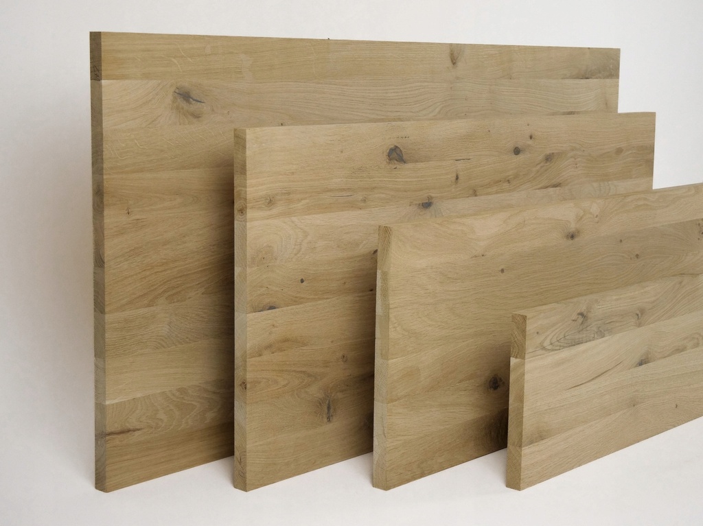 Solid edge glued panel DIY Oak Rustic, full stave lamellas with fixed width, 26 mm